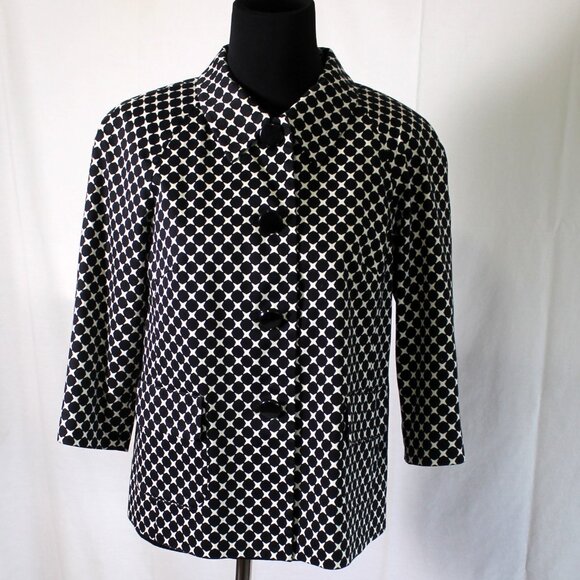 Talbots Jackets & Blazers - Talbots Retro Swing Blazer 60s Vibe 3/4 Sleeves Cotton Blend Size 4P